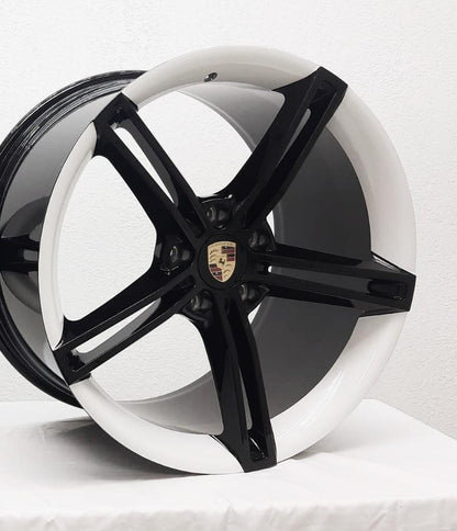 21'' FORGED wheels for PORSCHE TAYCAN TURBO 21X9.5/11.5" 5x130 (White Lip)