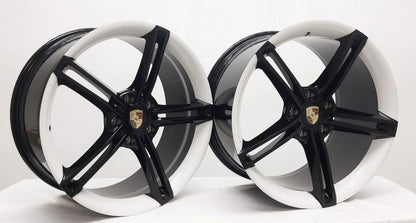 21'' FORGED wheels for PORSCHE TAYCAN 2020 & UP 21X9.5/11.5" 5X130 (White Lip)