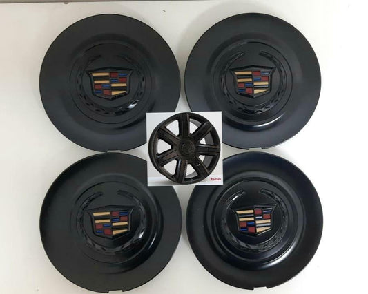 CENTER CAPS FOR CADILLAC ESCALADE SATIN BLACK (4 PIECES)