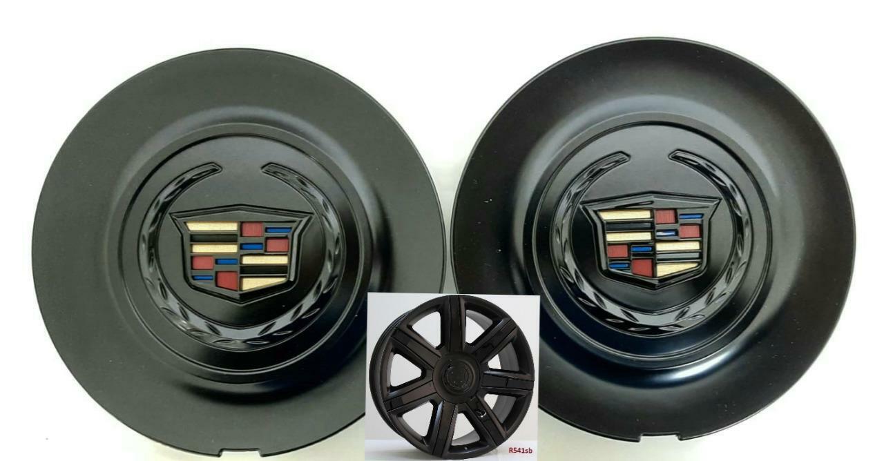 CENTER CAPS FOR CADILLAC ESCALADE SATIN BLACK (2 PIECES)